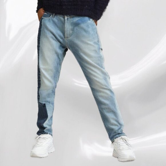 Frame Dinsmore Le Garcon Mix Media Blue Fade  Denim Mid Rise Straight, U… - Picture 2 of 9